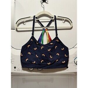 Lane Bryant Cacique PRIDE Rainbow Sports Bra Light Compression Plus Size 14/16